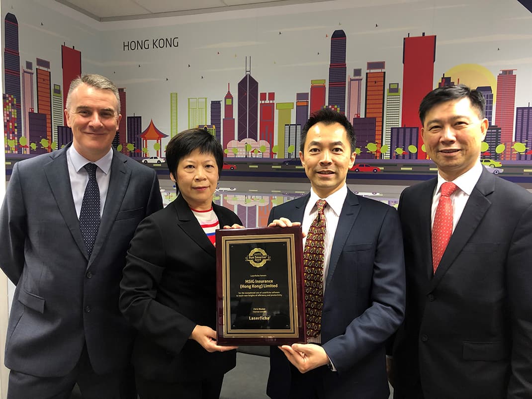 MSIG Insurance (Hong Kong) Limited Receives 2018 Laserfiche Run Smarter® Award